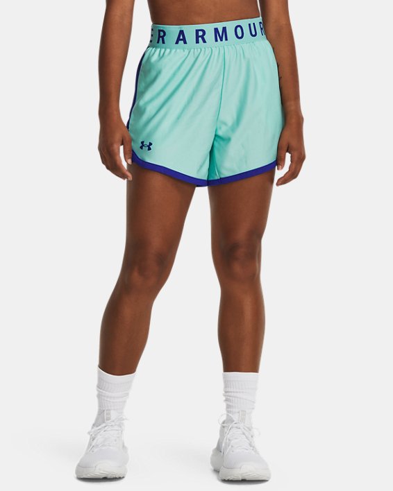 Women's UA Play Up 5" Shorts in Blue image number 0